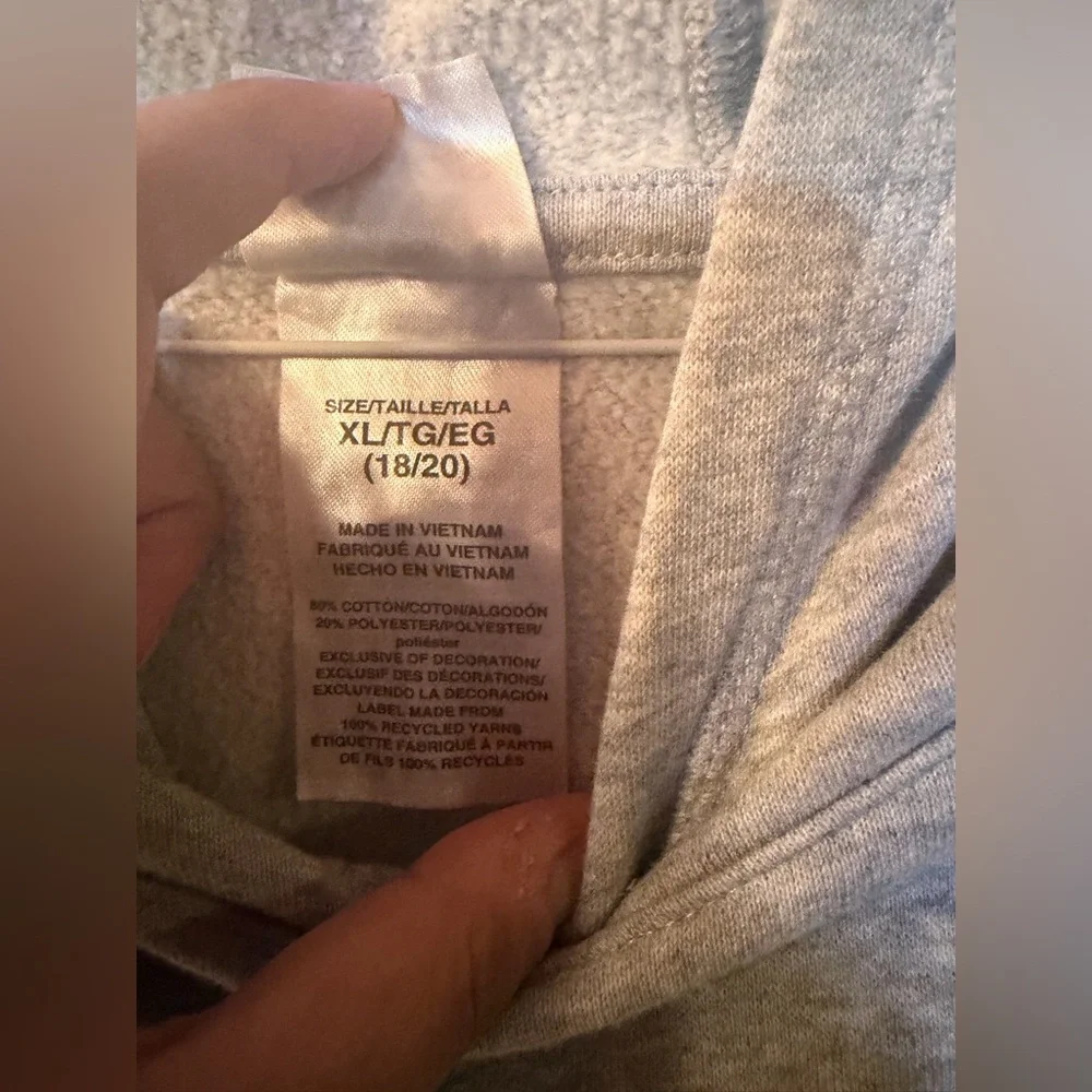 Adidas Jrs XL Black and Gray Hoodie Sweater - Picture 8 of 8